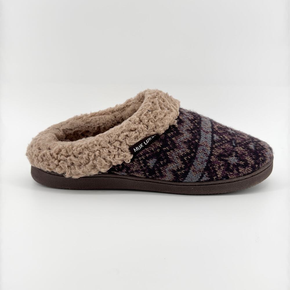 MUK LUKS Womens Suzanne Clog Slippers Size Large 9-10 Warm Cozy Knit Indoor Shoe